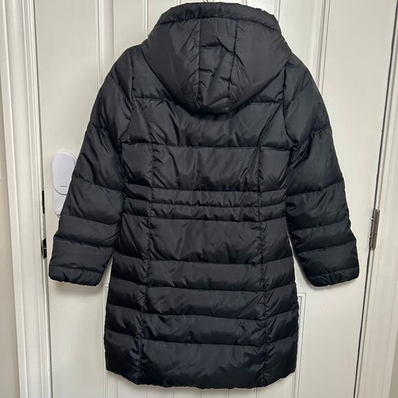 Michael Kors Down Puffer Coat S Black Packable Hooded Long Winter Designer - Picture 5 of 13